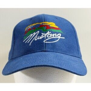 Mohr's Mustang Hat Cap Blue Adjustable